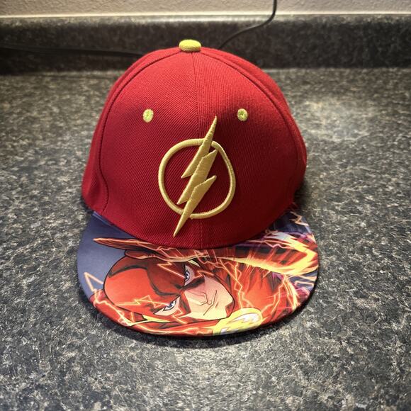 THE FLASH DC Comics Six Flags Red Snapback Fit Hat - Picture 1 of 7